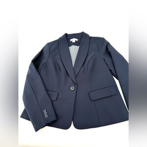 Christopher & Banks Blue and White Striped Lining Blazer